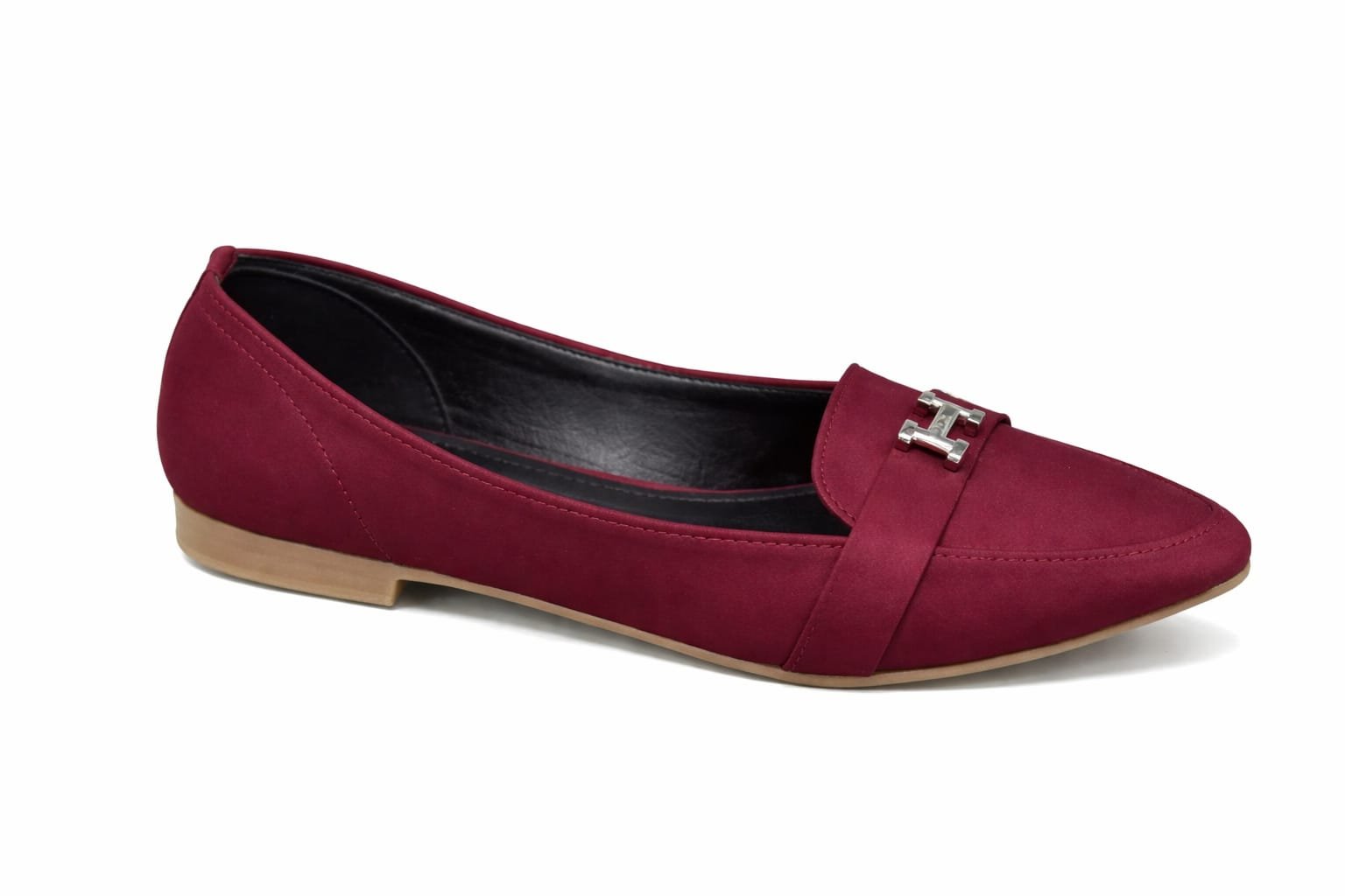 Royal Maroon Charm Flats